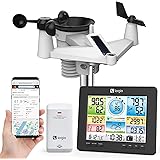 Logia 7-in-1 Wi-Fi Weather Station with Solar | Indoor/Outdoor Remote Monitoring System, Temperature Humidity Wind Speed/Dire