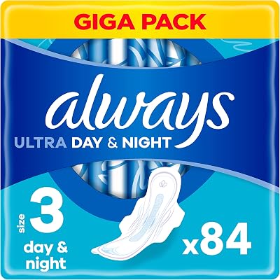 Always Ultra Night Sanitary Towels with Wings Size 3 84 Towels 3 Packs
