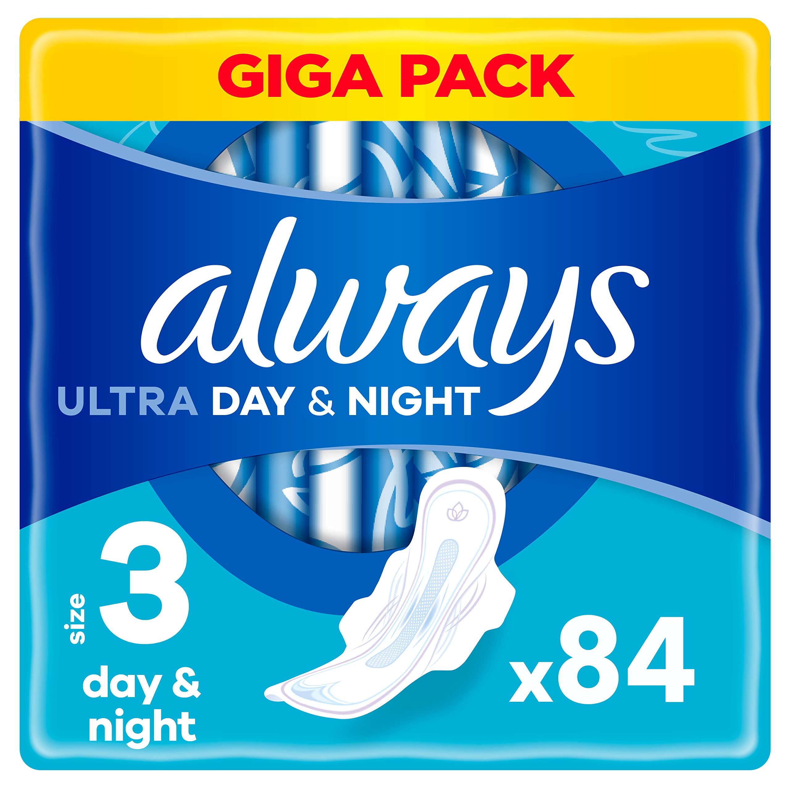 Always Ultra Night Sanitary Towels / Pads with Wings, Size 3, Ultra Thin, 84 Towels (28 x 3 Packs), Super Saving Box, Odour Neutraliser, Super Absorbent Core