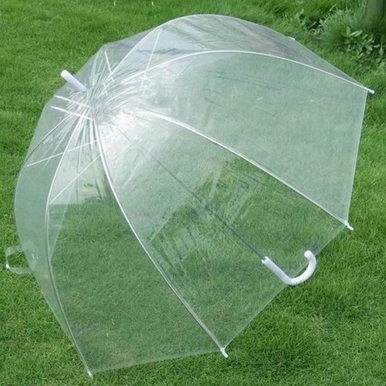 Transparent Clear Rain Mushroom Umbrella Very Beautiful Arched Design, Used For Shelter From The Like Candy-colored, Color, Feel More