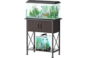 Likeem 20-29 Gallon Fish Tank Stand, with Cabinet Accessories Storage,Metal Frame Fish Tank Stand Bearable 330 lbs,28.7" x 16.5" x 31.7"