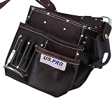 AB Tools Double Leather Tool Belt Roll Pouch Holder 11 Pockets Adjustable Buckle view 3