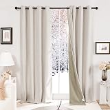 Deconovo Blackout Curtains Pale Khaki W52 x L72 Eyelet Thermal Insulated Pair view 2