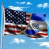 Vintage American America Usa El Salvador El Salvadoran Flags For Outside Yard 3x5 Ft Double Sided Printed 100d Polyester Lightweight Garden Welcome Outdoor Banner Brass Grommets