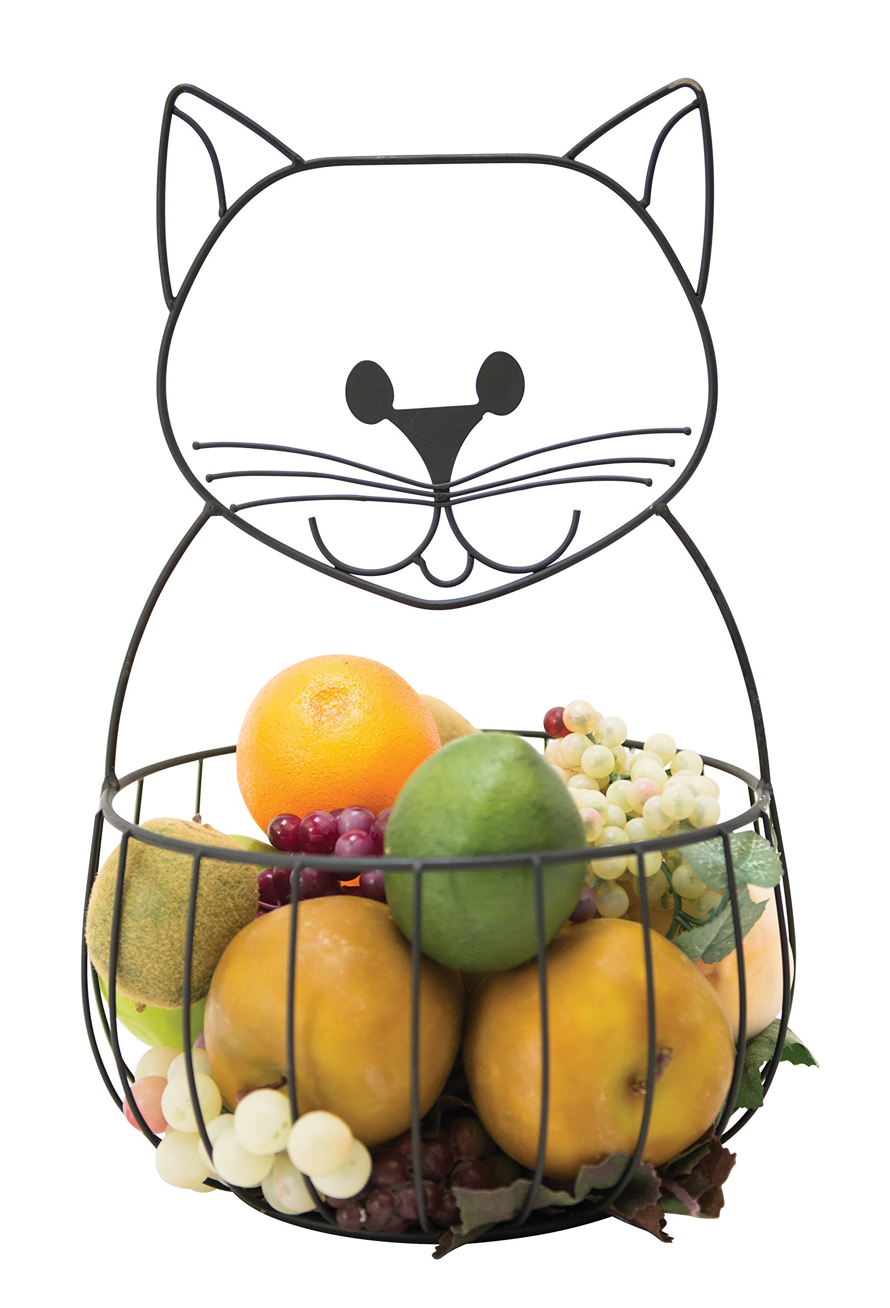 Boston Warehouse Cat Fruit Bowl and Countertop Storage Basket, Black eBay