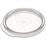 Carlisle FoodService ProductsStorplus Round Food Storage Container Lid with Stackable Design for Catering, Buffets, Restaurants, Polypropylene (Pp), 1 Quart, Clear