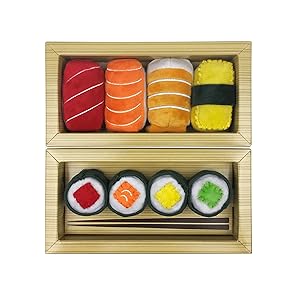 munchiecat Sushi Toys for Cats and Kittens, Organic Catnip | Unique Cat Lover Gift Made with Non-Toxic, Safe, Pet Friendly Materials