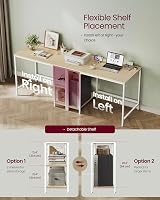 VASAGLE Computer Desk 100x50x76 cm Natural Beige Pearl White LWD046L01 view 4