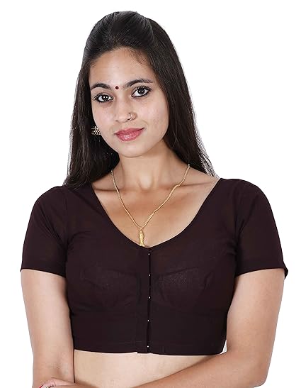 Women's Stitched Readymade 2by2 blouse,color Brown