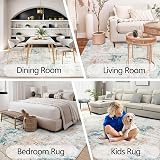 Homcomodar Large Beige Rug 122x170cm Non Slip Low Pile Abstract Floor Carpet view 5