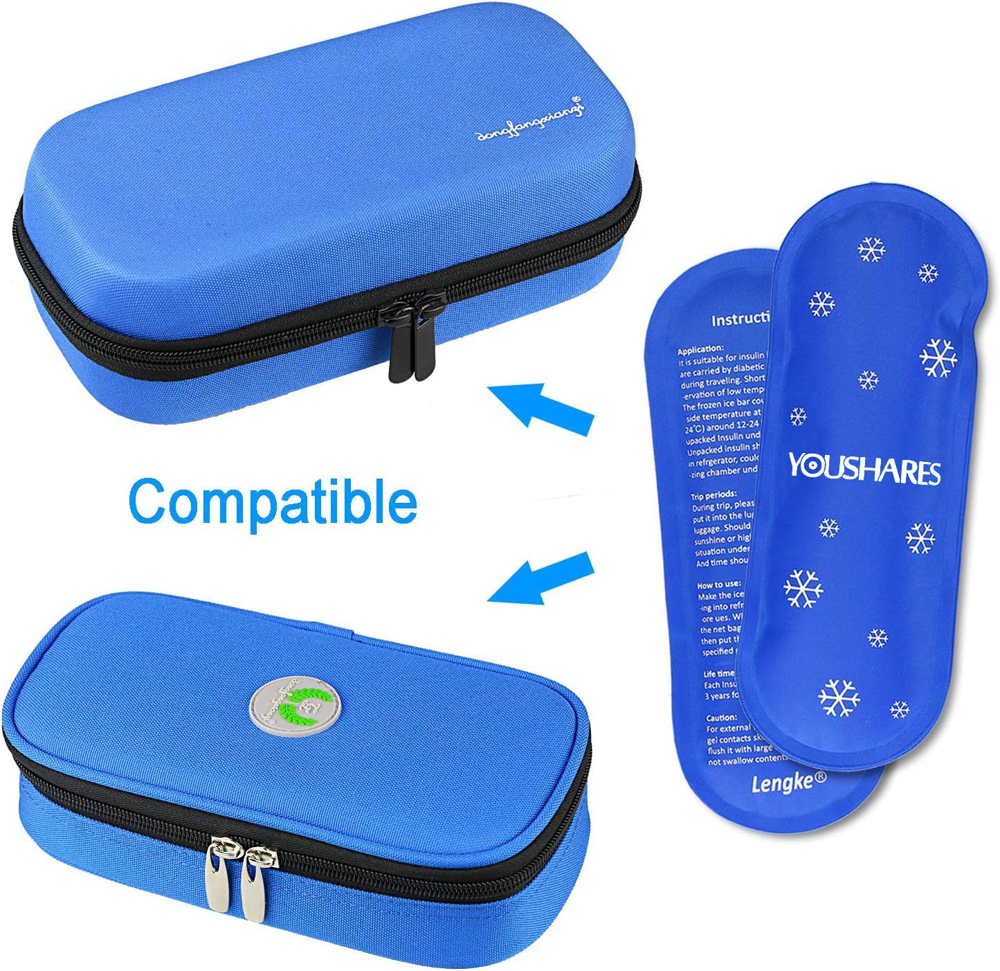 YOUSHARES Ice Packs for Insulin Travel Case - Reusable Cooler Ice Packs Suitable for Diabetic Insulin Cooler Pen Carry Case（4 Packs）