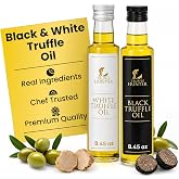 TruffleHunter, Black &amp; White Truffle Set Olive Oil Duo - 2 x 8.45 Fl Oz | For Cooking &amp; Seasoning, Finishing Oil, Vegan, Kosher, Halal, Cold Pressed, Black &amp; White Truffle Blend