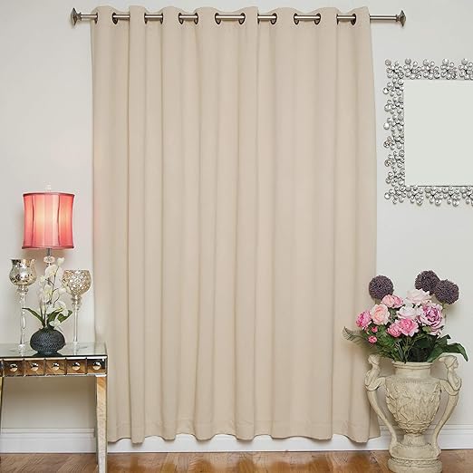 Amazon Com Blackout Curtain Beige Wide Width Antique Brass