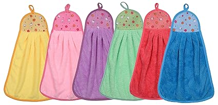 CETC Cotton Soft Touch Hand Face Basin Kitchen Towel Set Multi Colour (6)
