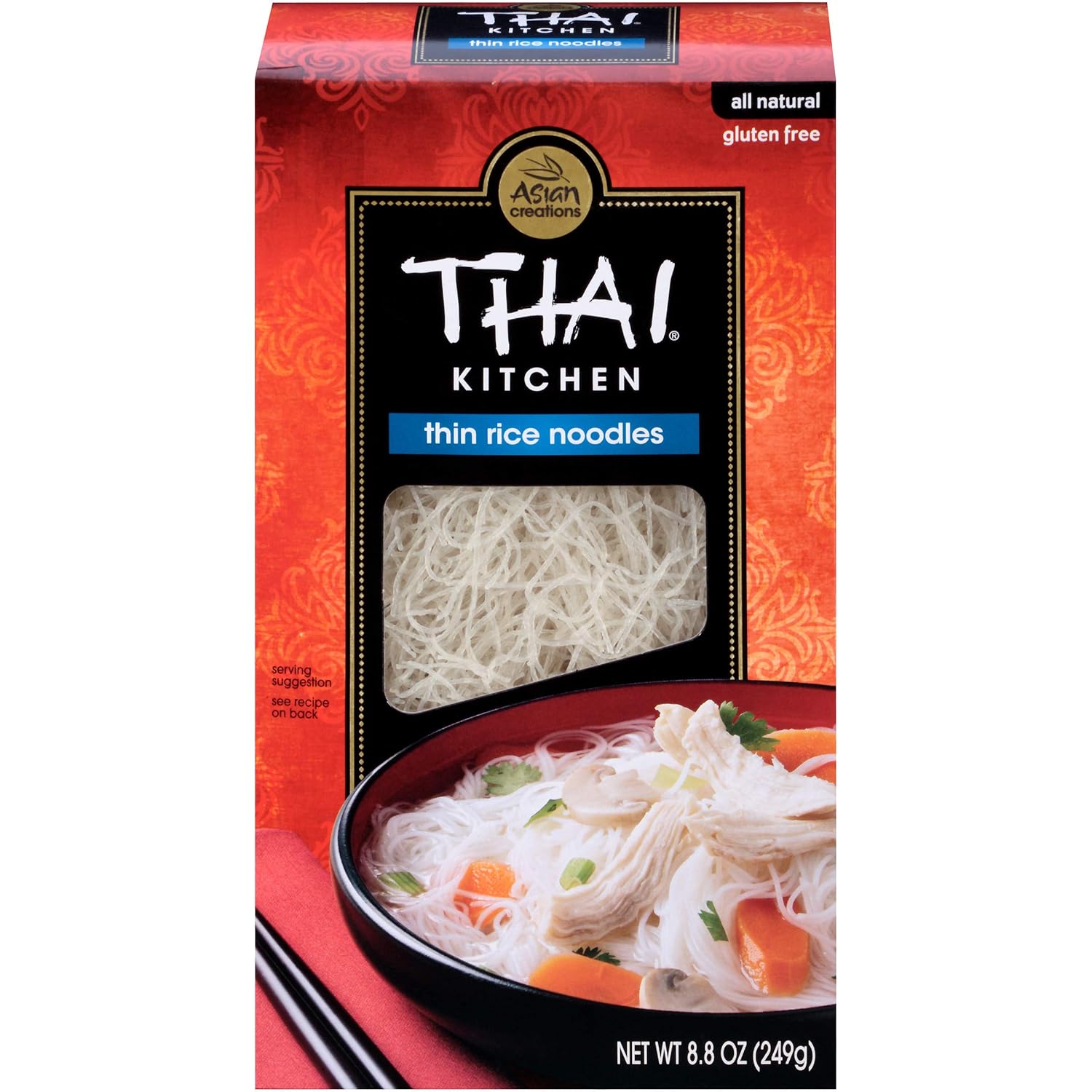 Amazon Com Thai Kitchen Gluten Free Thin Rice Noodles 8 8 Oz Grocery Gourmet Food