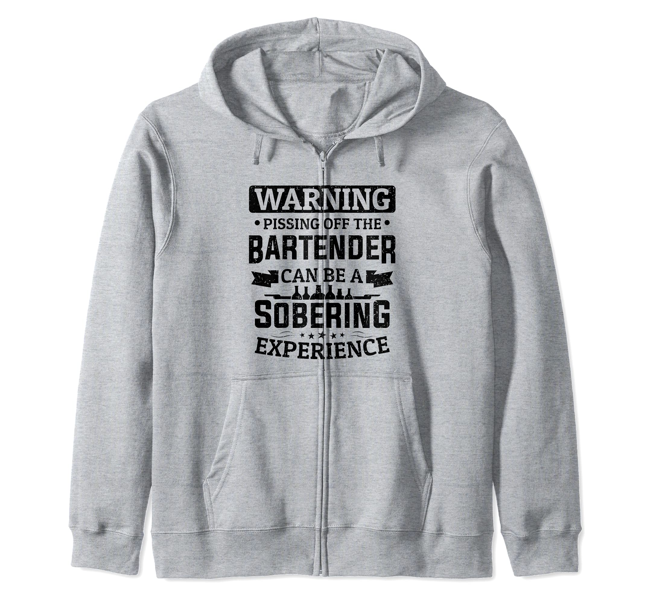 Bartending Bartender Sobering Experience Barman Barkeeper Zip Hoodie