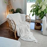 Comfy Cubs Muslin Blanket Twin 229 x 168 cm Six Layer Lightweight Cotton White view 5