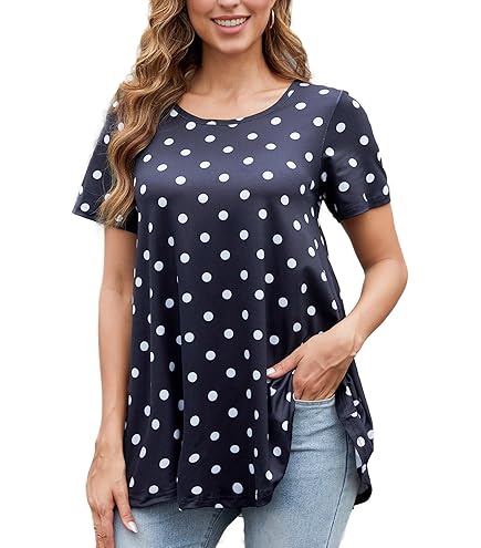 Amazon.com: Red and White Polka Dots Women's T-Shirts