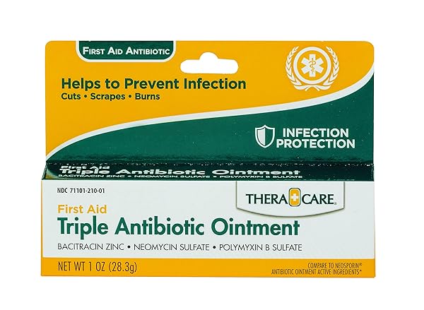 THERA|CARE TRIPLE ANTIBIOTIC OINTMENT | FIRST AID | INFECTION PREVENTION AND PROTECTION | 1.0 OZ | TOPICAL WOUND CARE FOR MINOR SCRAPES AND CUTS