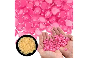 OUN NANA Glow in The Dark Rocks, 2000 PCS Small Glow in The Dark Pebbles Outdoor Decorative Stones for Garden Walkway Patio Yard Lawn Flower Bed Fish Tank Vase Flower Pot Decoration (Pink)