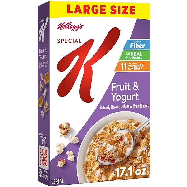 KELLOGG’S SPECIAL K FRUIT AND YOGURT BREAKFAST CEREAL, GOOD SOURCE OF FIBER, LARGE SIZE, 17.1 OZ