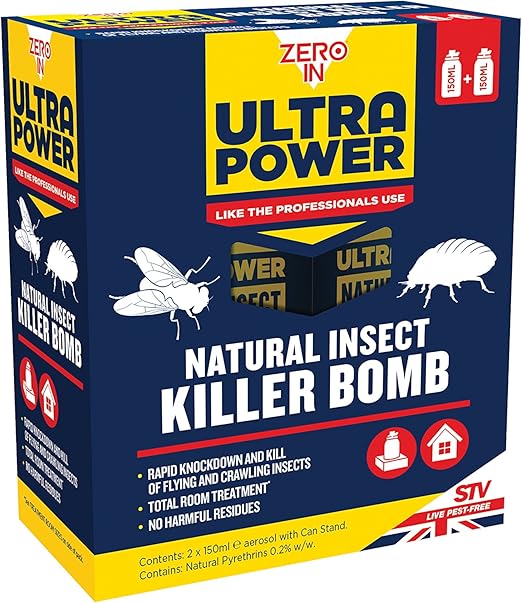 Zero In 150 ml Ultra Power Natural Insect Killer Bomb (Oneshot Aerosol Bomb, Kills Flies