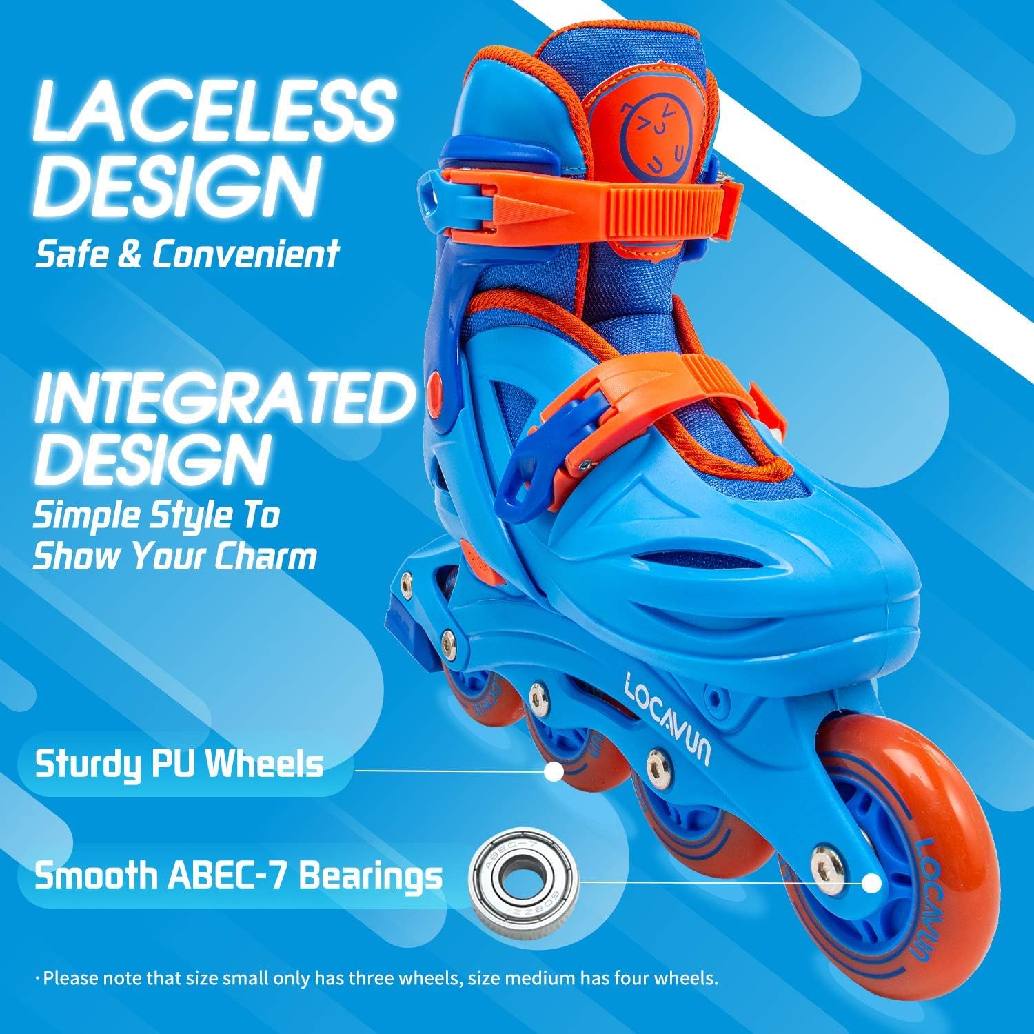 Locavun Adjustable Light up Inline Skates for Kids, Hard Shell Roller Blades for Girls and Boys : Sports & Outdoors