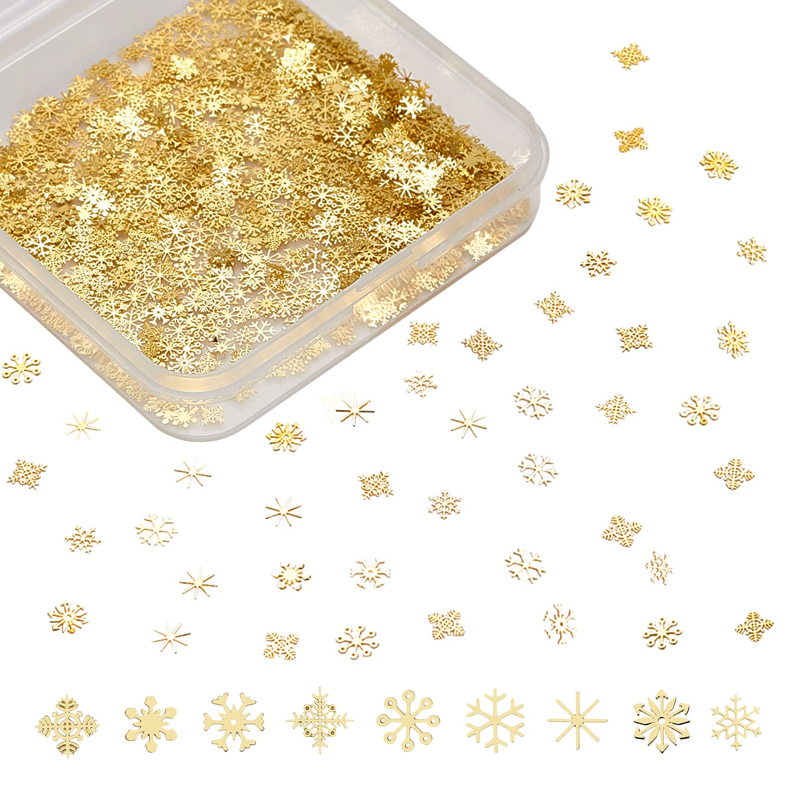 OLYCRAFT 990pcs Sequins Shining DIY Snowflake Star Flower Nail Decorations Accessories for Crafts and Shining Nail Art