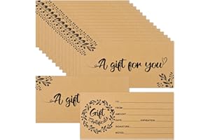 MOUNMDA 50 Pcs Rustic Blank Gift Certificates for Business Craft Gift Certificate Cards for Small Business Beauty Salon Restaurants Birthday Client Vouchers Christmas (Style 2)