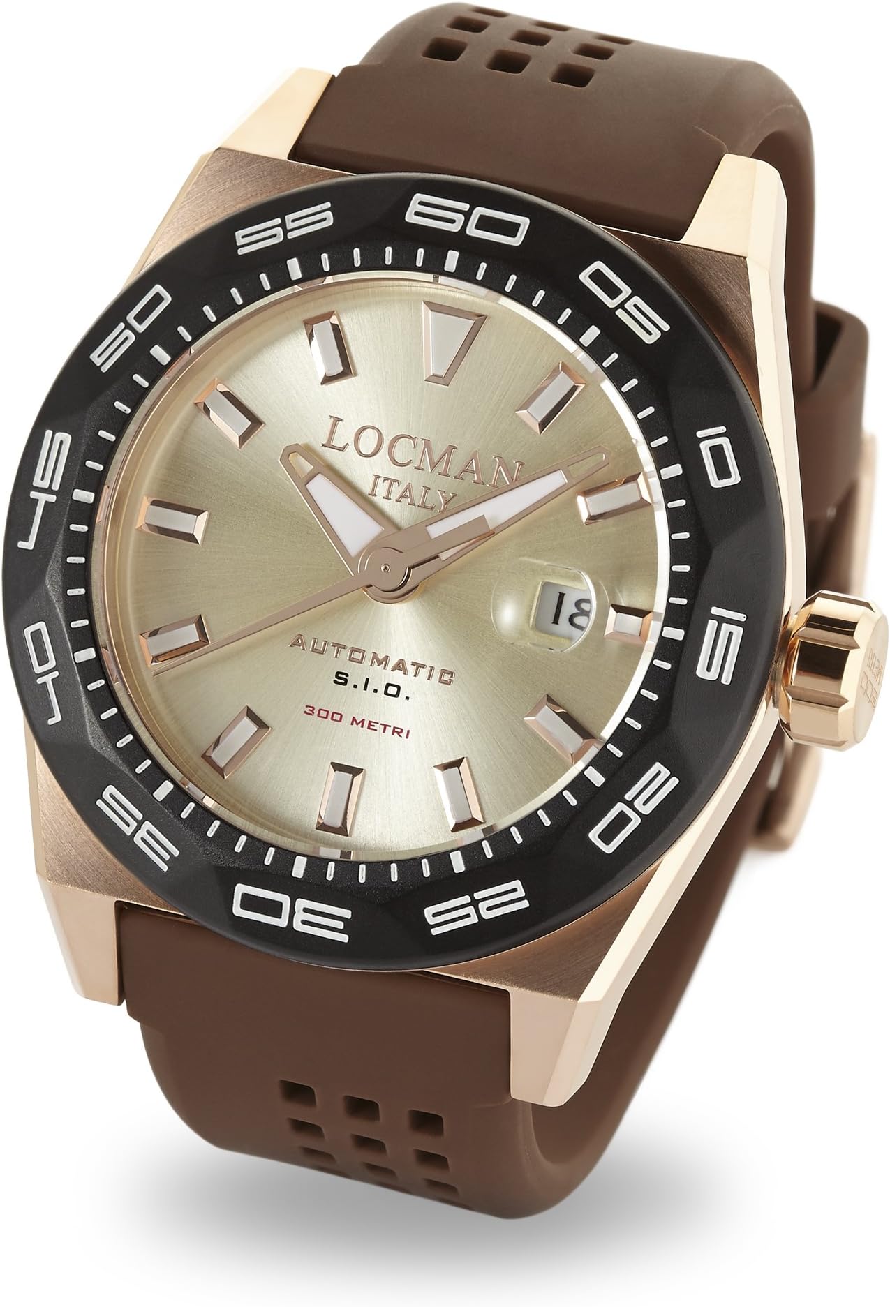 Locman Italy Men's Analog Automatic-self-Wind Watch with Rubber Strap 0215V6-RKAV5NS2N