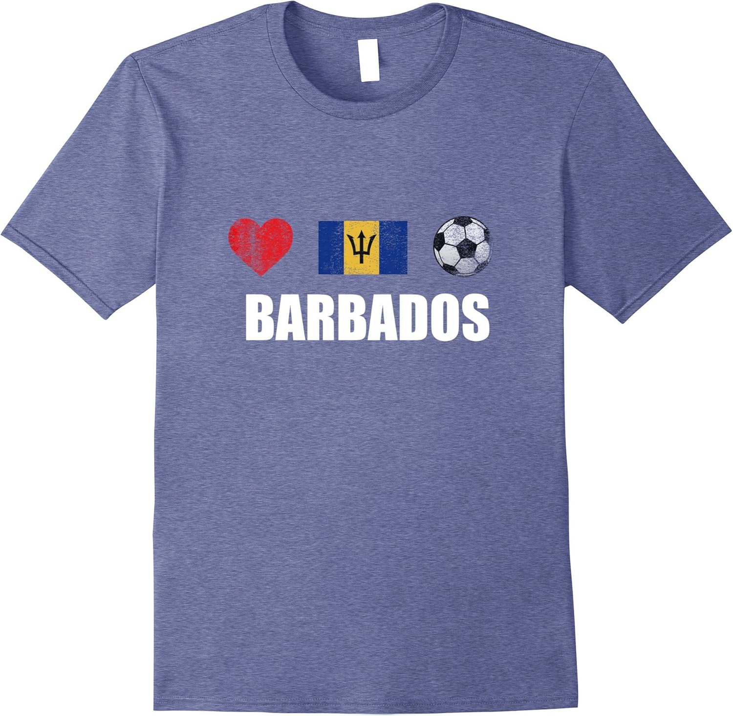 Men's Barbados Football Shirt Barbados Soccer Jersey Large Heather