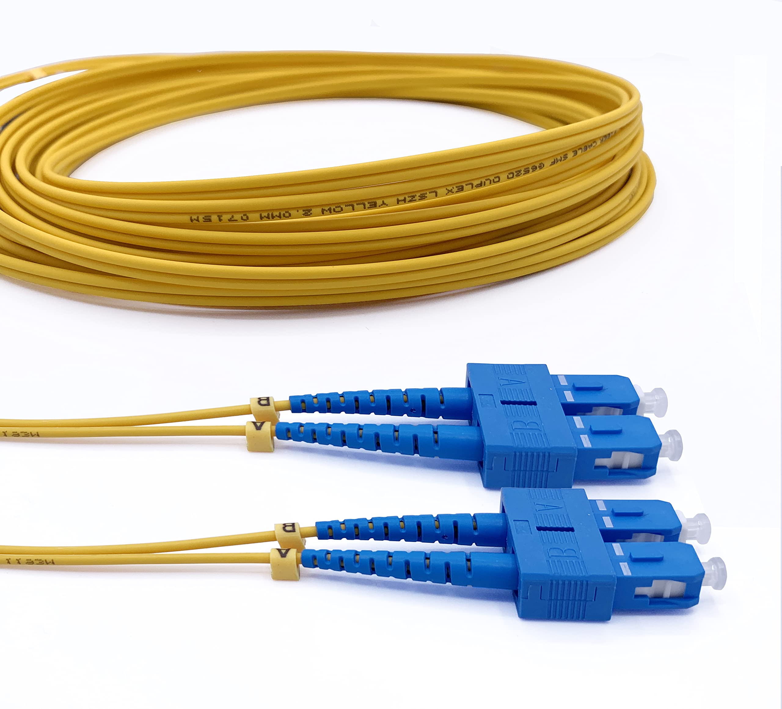 Elfcam® - Fiber Optic Cable SC/UPC to SC/UPC Duplex Singlemode 9/125µm OS2 Patchcord LSZH, 10 Meters