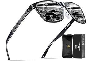 ATTCL Polarized Sunglasses Men for Driving: UV400 Protection Lightweight AL-MG Metal Rectangular Sun glasses Hiking Travel