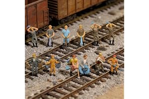 12pcs Simulation Train Track Railroad Worker Model People Figures with Tools All Standing 1:48 HO Scale Model Trains Passenge