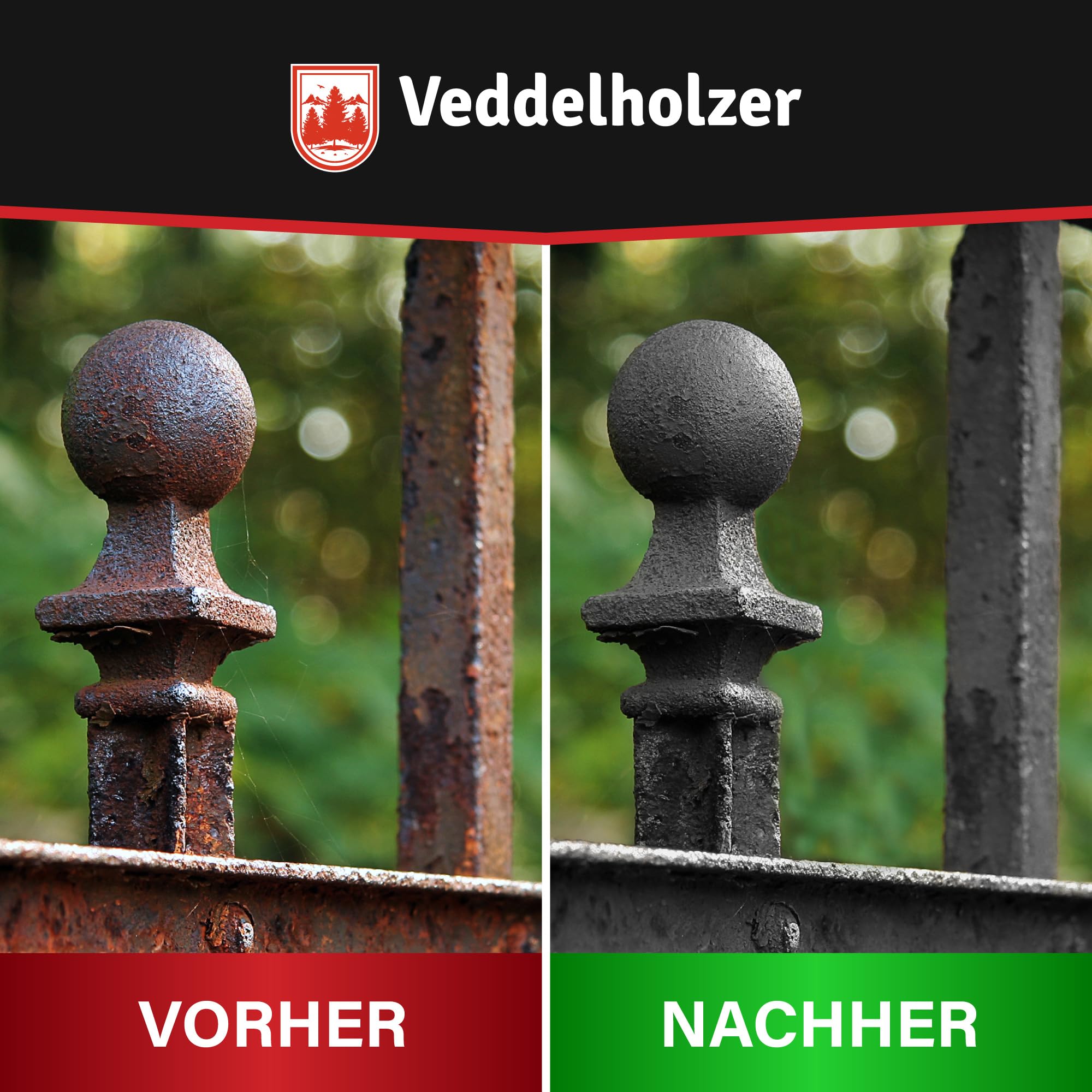 Veddelholzer Premium 500 ml Rostumwandler Gel Set inkl. Schleifvlies & Pinsel. Rostlöser, Rostschreck, Rostentferner für Metall, Auto, Motorrad, Fahrrad UVM. Effektive Alternative zum Rostlöser Spray 5