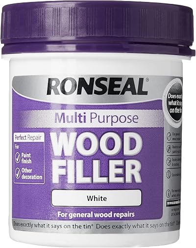 Ronseal 34739 Multi-Purpose Wood Filler White 250g Interior Exterior Flexible