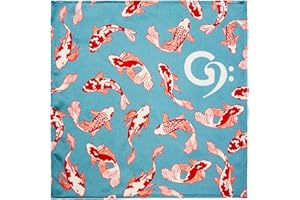 Genuwind Customs Silk C Flute Swab | 100% Pure Mulberry Silk | Safe & Gentle on Flutes | Non-Treated for Enhanced Absorption & Drying | Premium Stitching | 10”x10” (Koi, 10"x10")