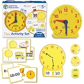 Learning Resources Time Activity Set | Kids Learning Clock, Classroom Clocks for Students, Telling Time Teaching Clock, Teaching Analog Clocks for Kids