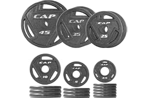 CAP Barbell 2-Inch Olympic Cast Iron Plate Weight Set | 75-285 lbs | Multiple Options