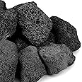 Onlyfire 10 lb Large Black Lava Rocks, Volcanic Lava Stones for Outdoor Fire Pits, Indoor Fireplaces, Fire Bowl, Gas Logs and Landscaping, 2.75-5 Inch