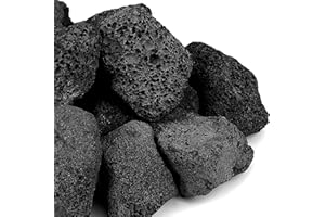 Onlyfire 10 lb Large Black Lava Rocks, Volcanic Lava Stones for Outdoor Fire Pits, Indoor Fireplaces, Fire Bowl, Gas Logs and Landscaping, 2.75-5 Inch