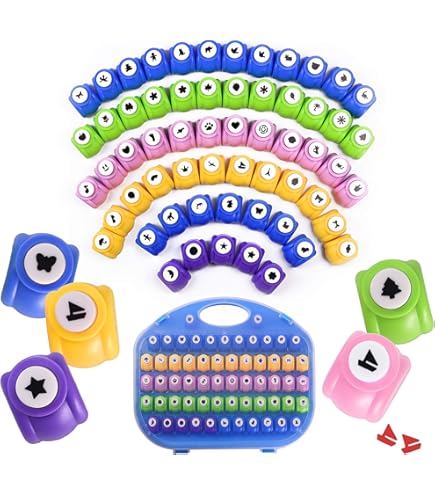 Lot De 58 Mini Perforatrices Papier Scrapbooking - Motifs Variés - Avec étui De Transport