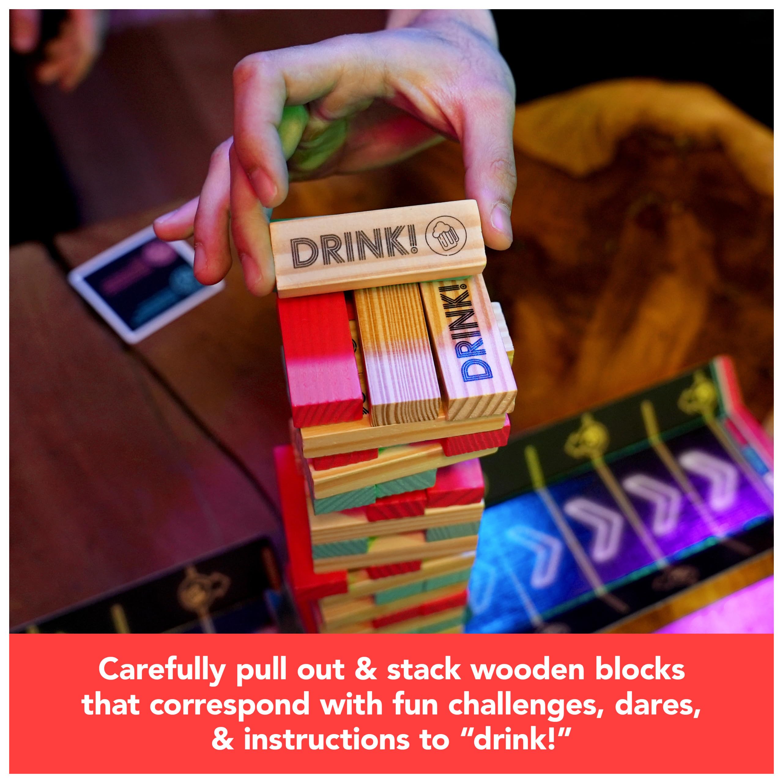 Spin Master Games, Chug O War Tumbling Tower, Adult Party Game for Happy Hour Hangs, 4 & Up Players, for Ages 21 & Up
