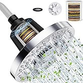 SR SUN RISE 7 Inch Anti-Clog High-Pressure Filtered Shower Head with 20-Stage Filter - Dermatologist Recommended for Softenin