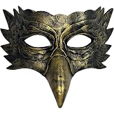 Feather Crow Mask for Adults, Raven Bird Masquerade Costume Accessory | Made for Halloween, masquerade balls, costume parties, stage performances, and themed photo moments.