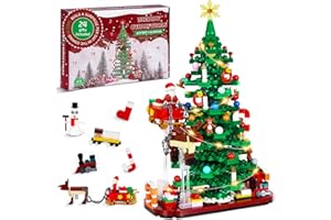 YINHUA 2024 Advent Calendar Christmas Tree Building Blocks for Kids Adult Teen, 24 Days 874 Pcs Christmas Countdown Calendar Toys Building Set, Christmas Surprise Advent Calendar Gifts for Boys Girls