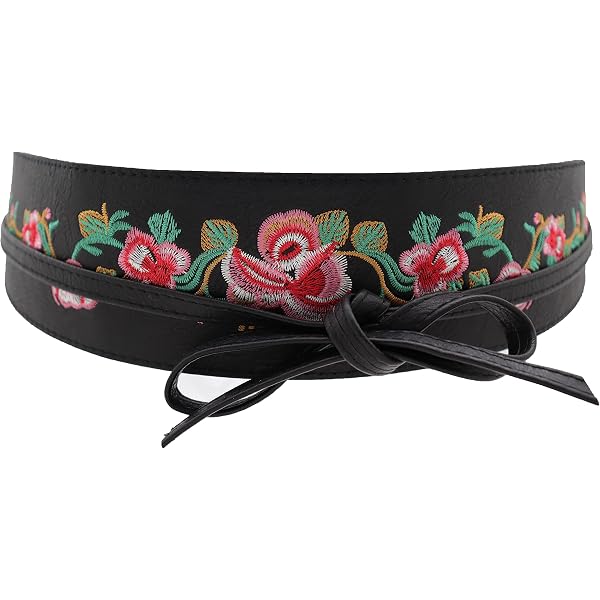 Women Wide Faux Leather Kimono Fashion Wrap Around Tie Belt  display picture 2
