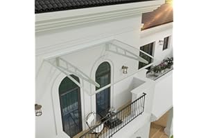 GGNEBAI Awning for Door Entrance,40x60Inch Awnings for Doors with Sink,Window Canopy Exterior with Metal Bracket,Solid Crystal Polycarbonate Cover,UV,Rain,Snow Protection for House,Porch,Patio,Deck