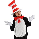 Dr. Seuss Cat in the Hat Costume Accessory Kit with Gloves and Bowtie for Kids