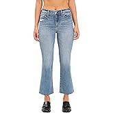 DAZE Women's Low Rise Runaway Flare Crop Jeans, Cropped Denim Pants (Downtown, 25W x 26L)